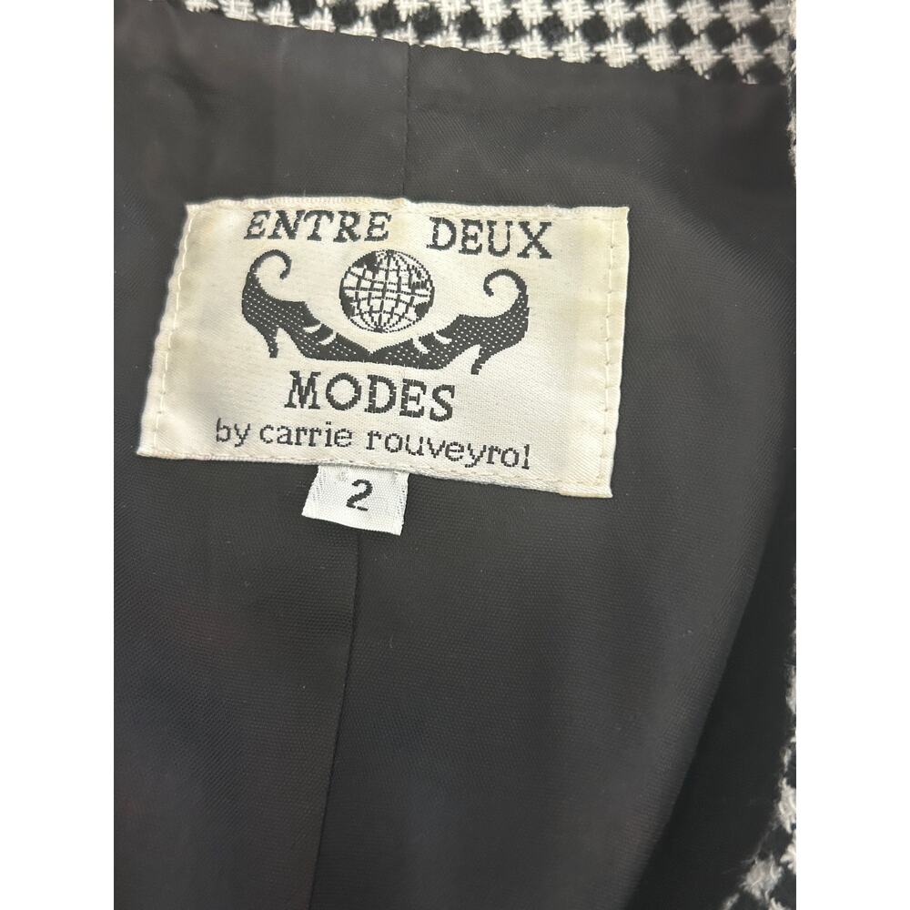Vintage Black and White Entre Deux Modes by Carrie Rouveyrol Blazer Size 2 - Picture 4 of 9